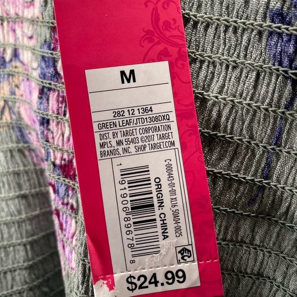 Floral Print Short Sleeve Smocked Top Dress - Picture 4 of 5